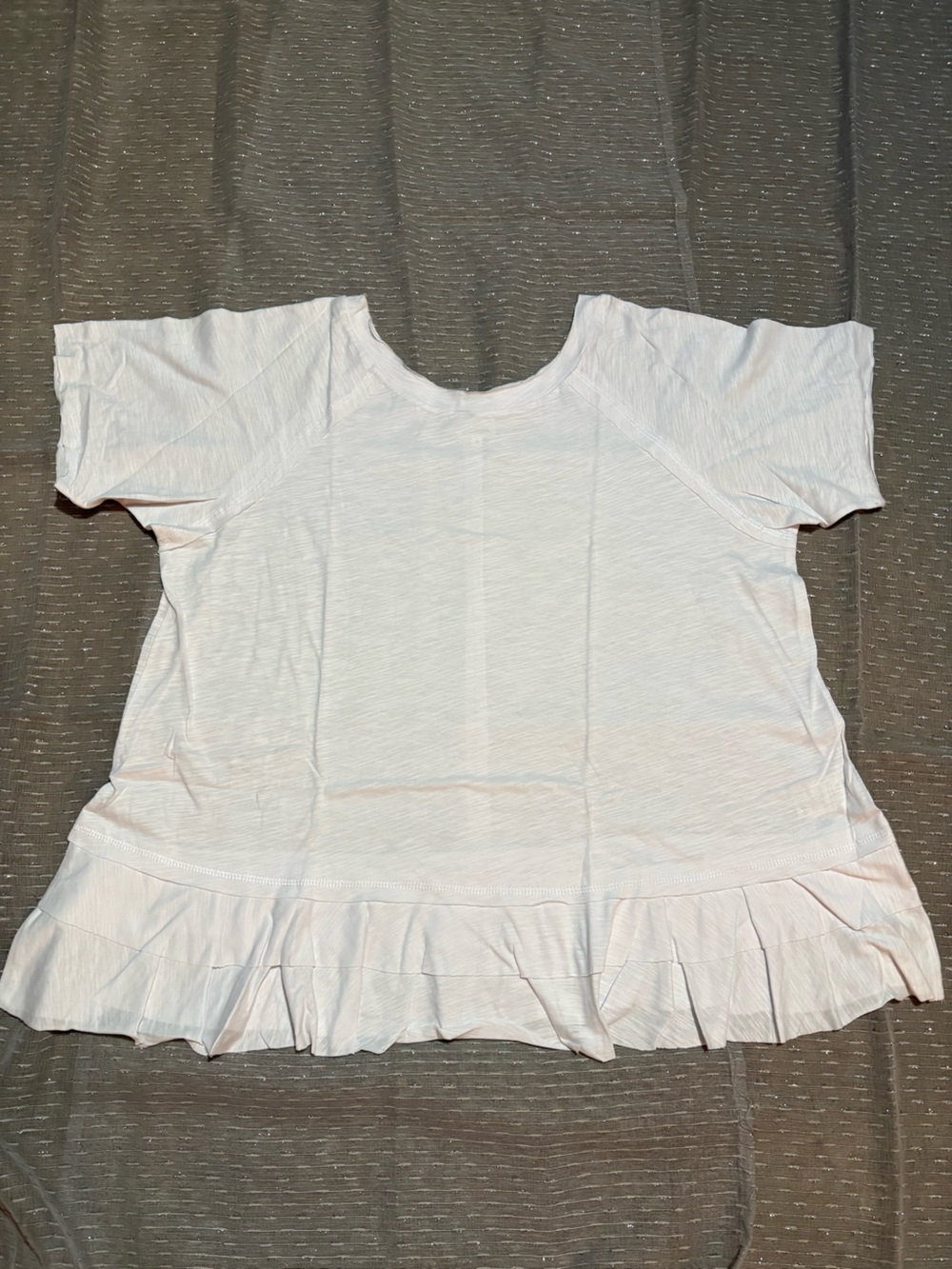 Amaryllis Pale Pink Short Sleeve Ruffle-Hem Tee p2p22 #2046